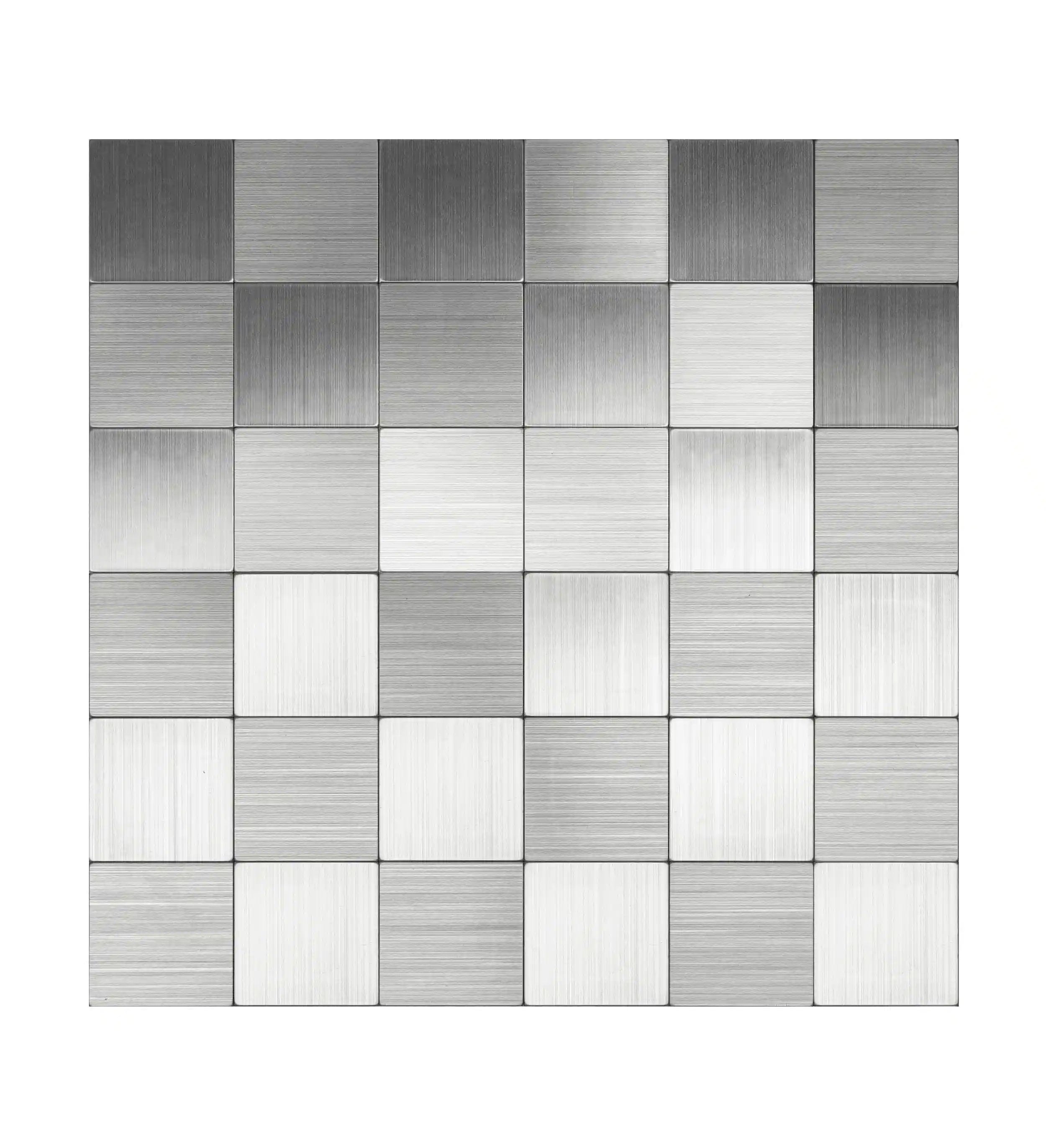 Peel and Stick Metal Backsplash Tile, Brushed Stainless Steel in  Square12x12