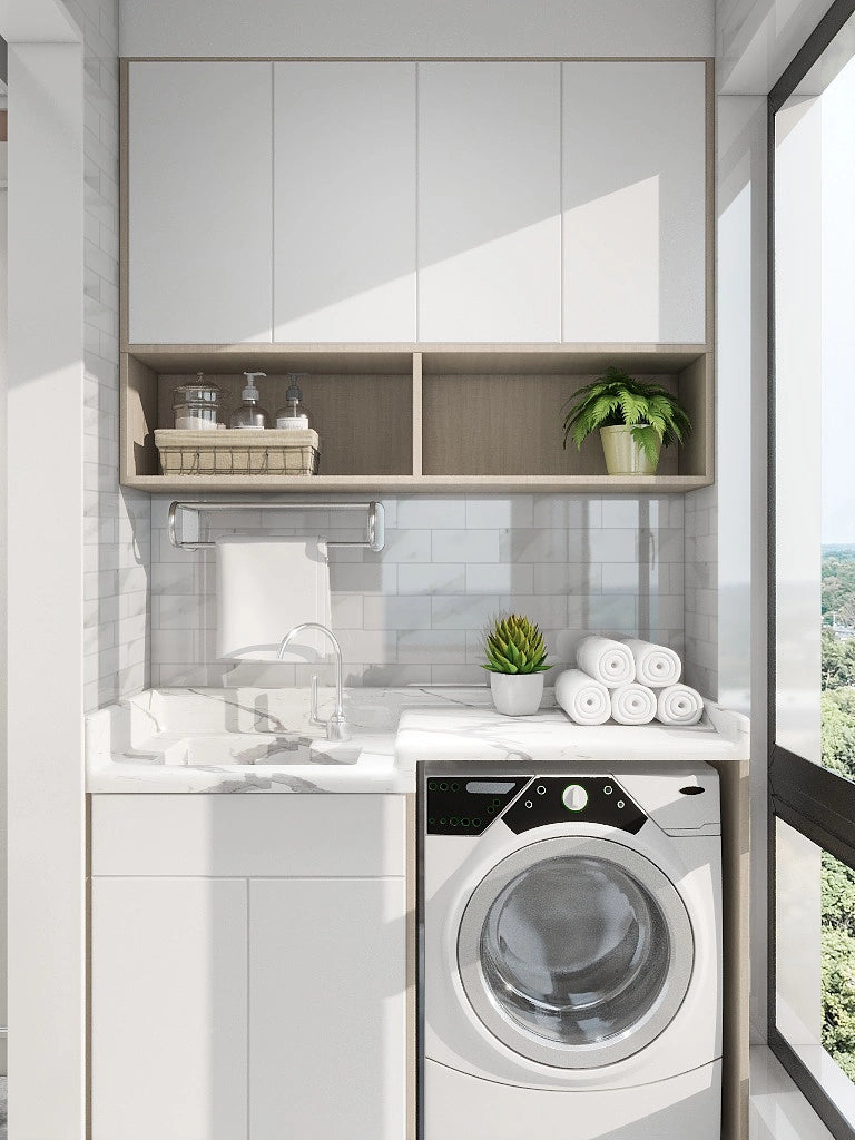 Carrara-White-Marble-Peel-and-Stick-Subway-tiles-in-Laundry-Room