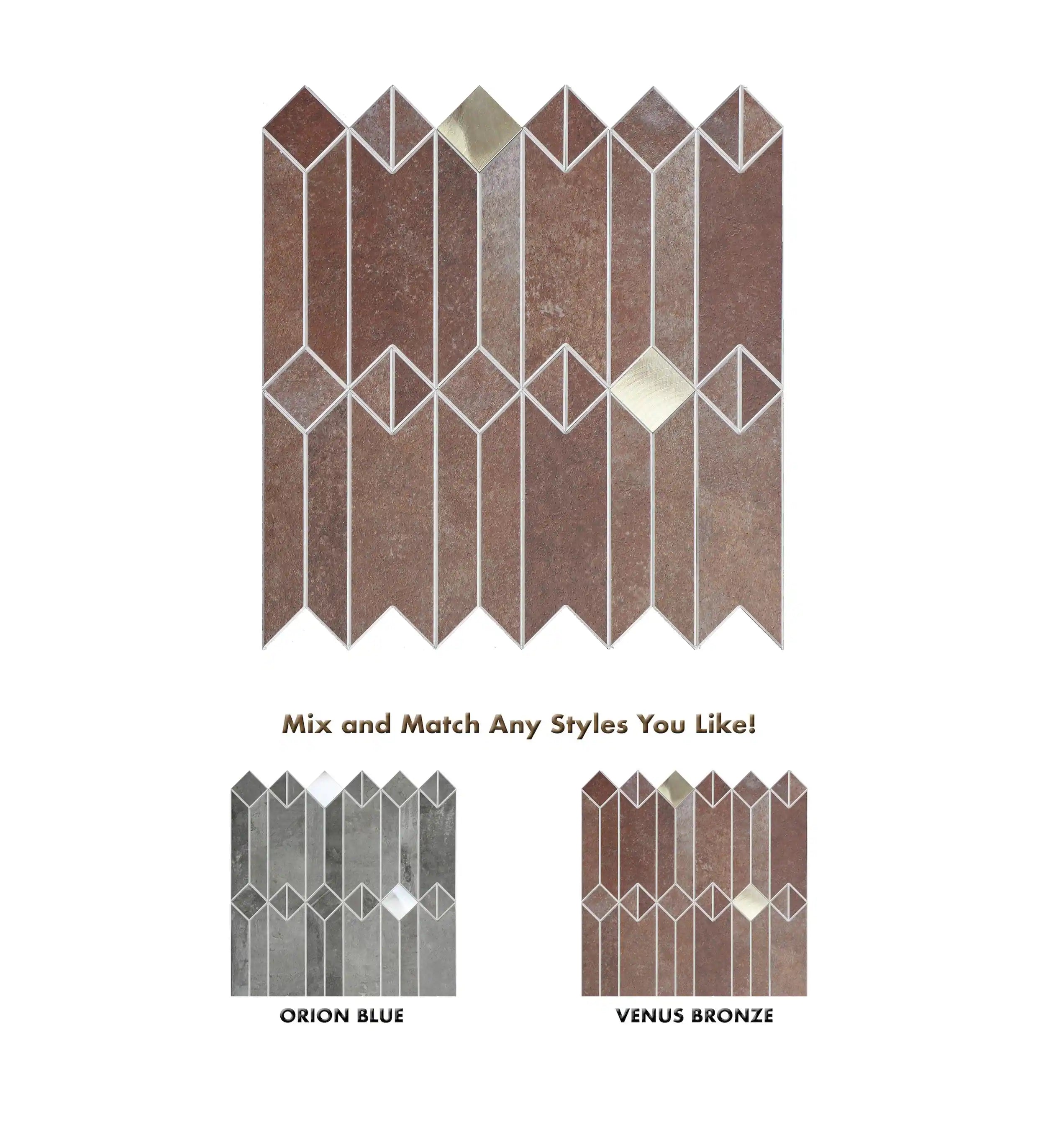 Simple Geometry Peel and Stick DIY Wall Panels, Backsplashes and Tiles, Venus Bronze