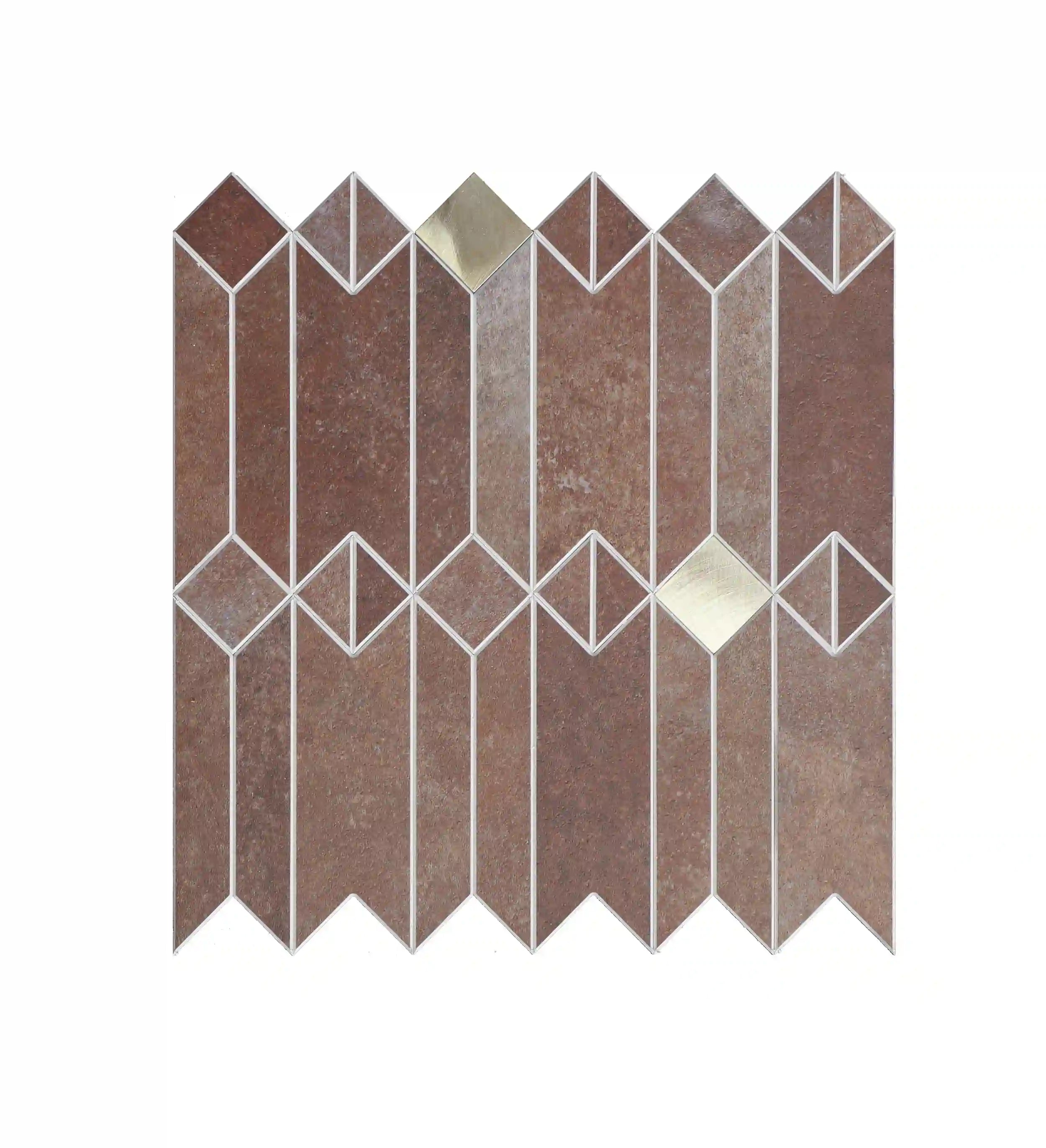 Simple Geometry Peel and Stick DIY Wall Panels, Backsplashes and Tiles, Venus Bronze