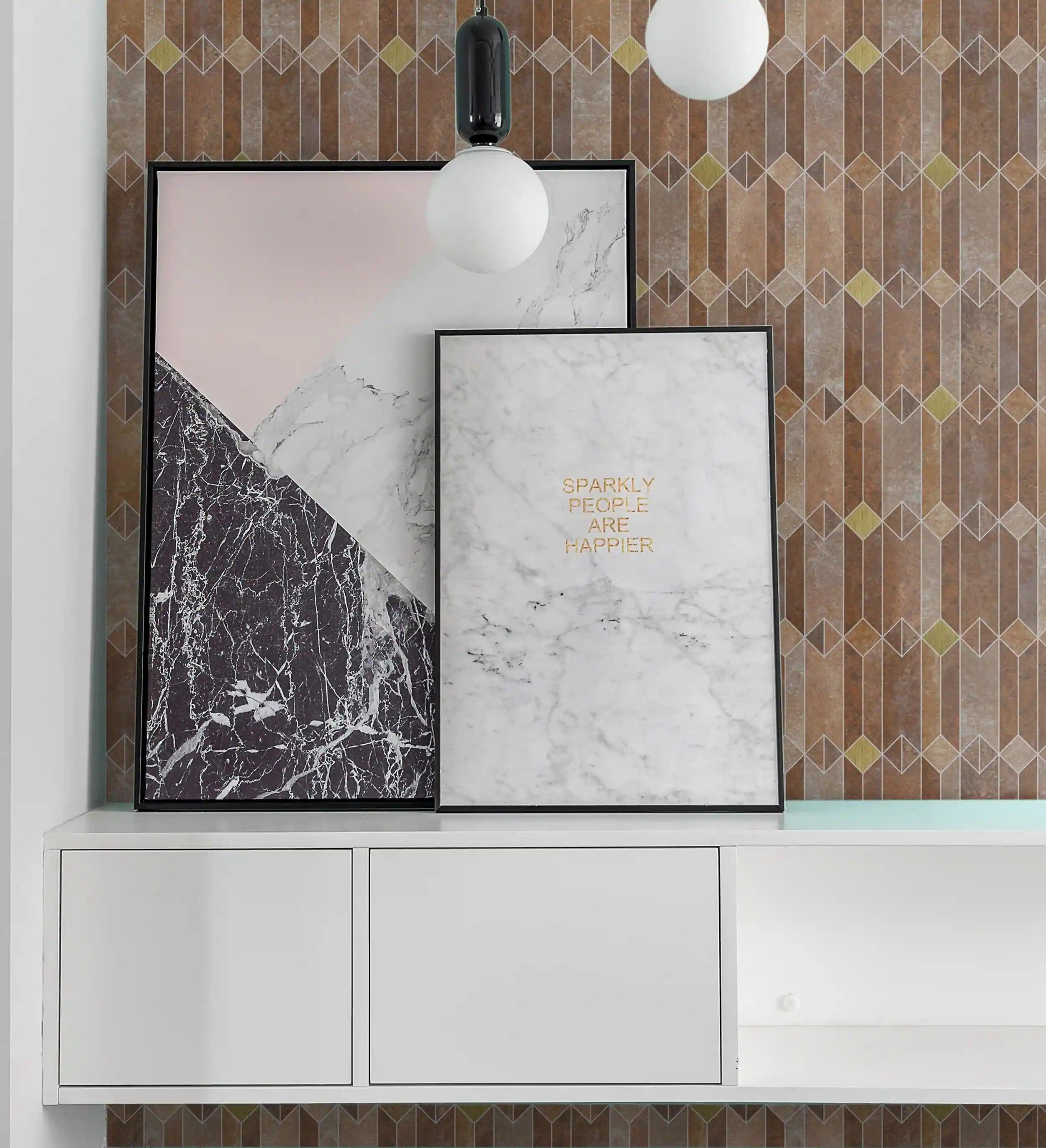 Simple Geometry Peel and Stick DIY Wall Panels, Backsplashes and Tiles, Venus Bronze