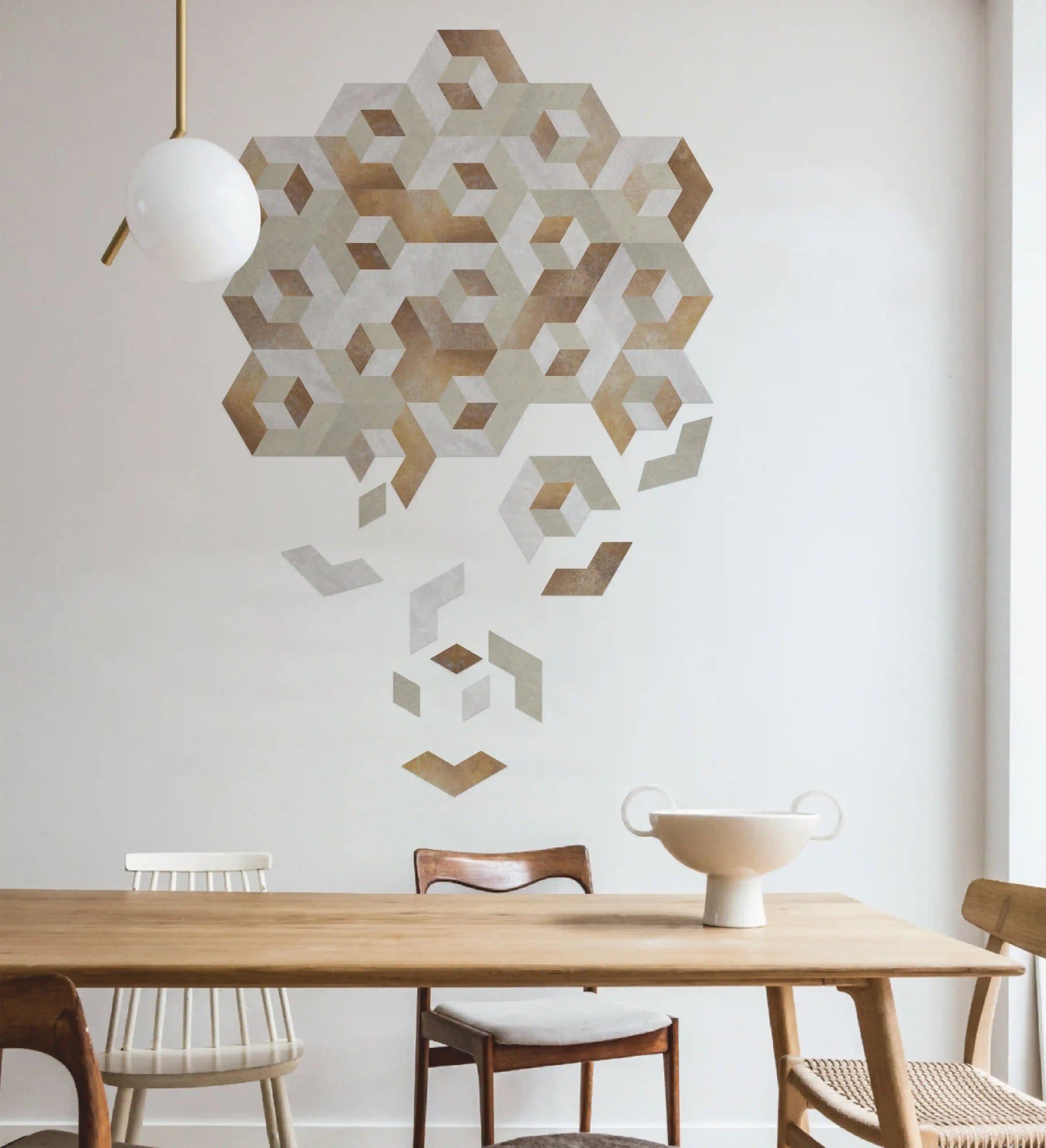 Illusion Peel and Stick Backsplashes Hexagon Tiles, Sundance