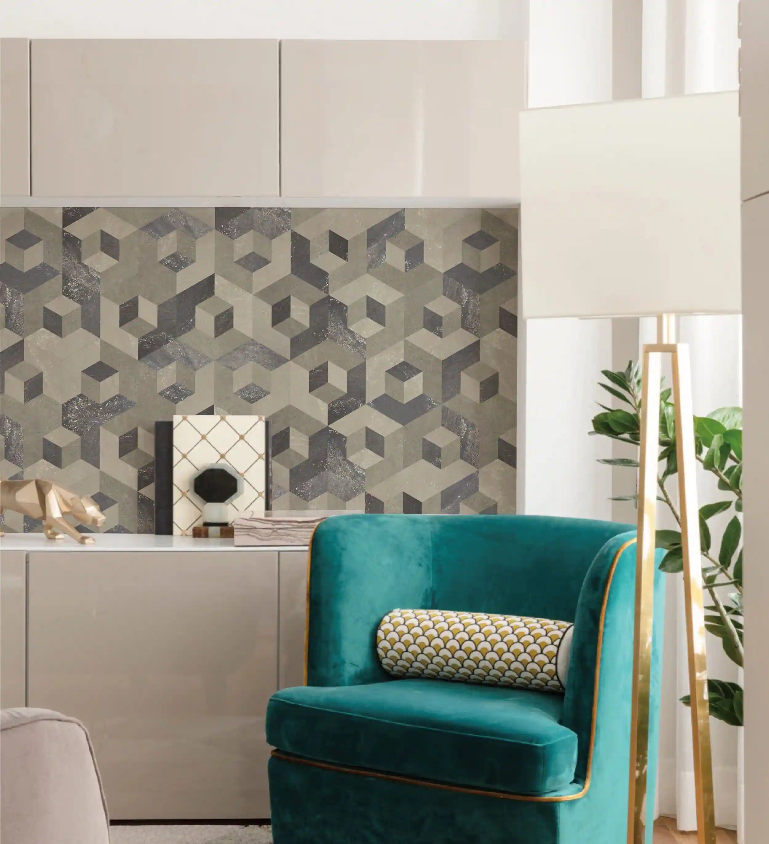 Azulejos hexagonales para salpicaduras Illusion Peel and Stick, Earth Shadow