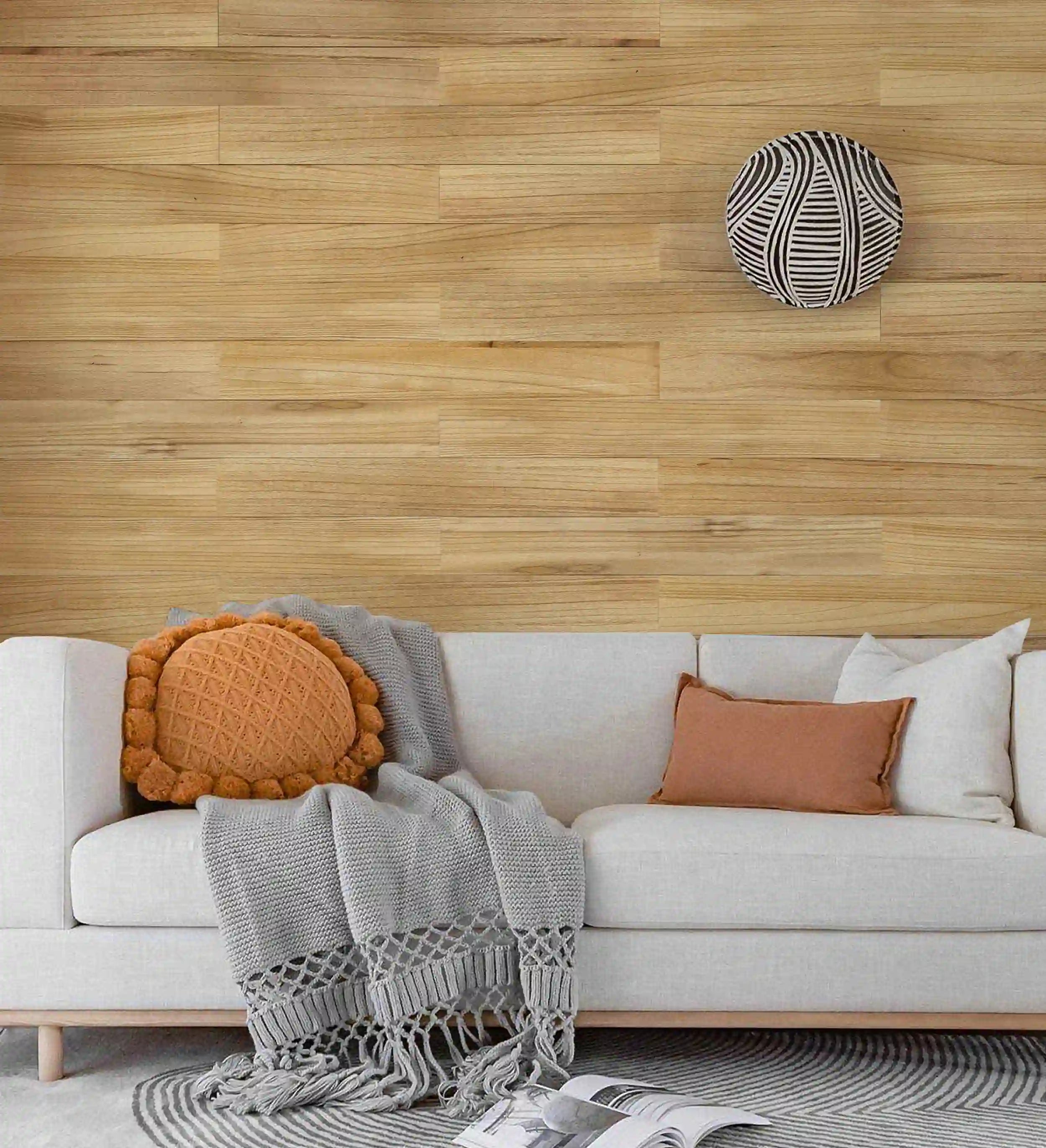 COLAMO Teak Wood Peel and Stick Planks For Wall Paneling Shiplap