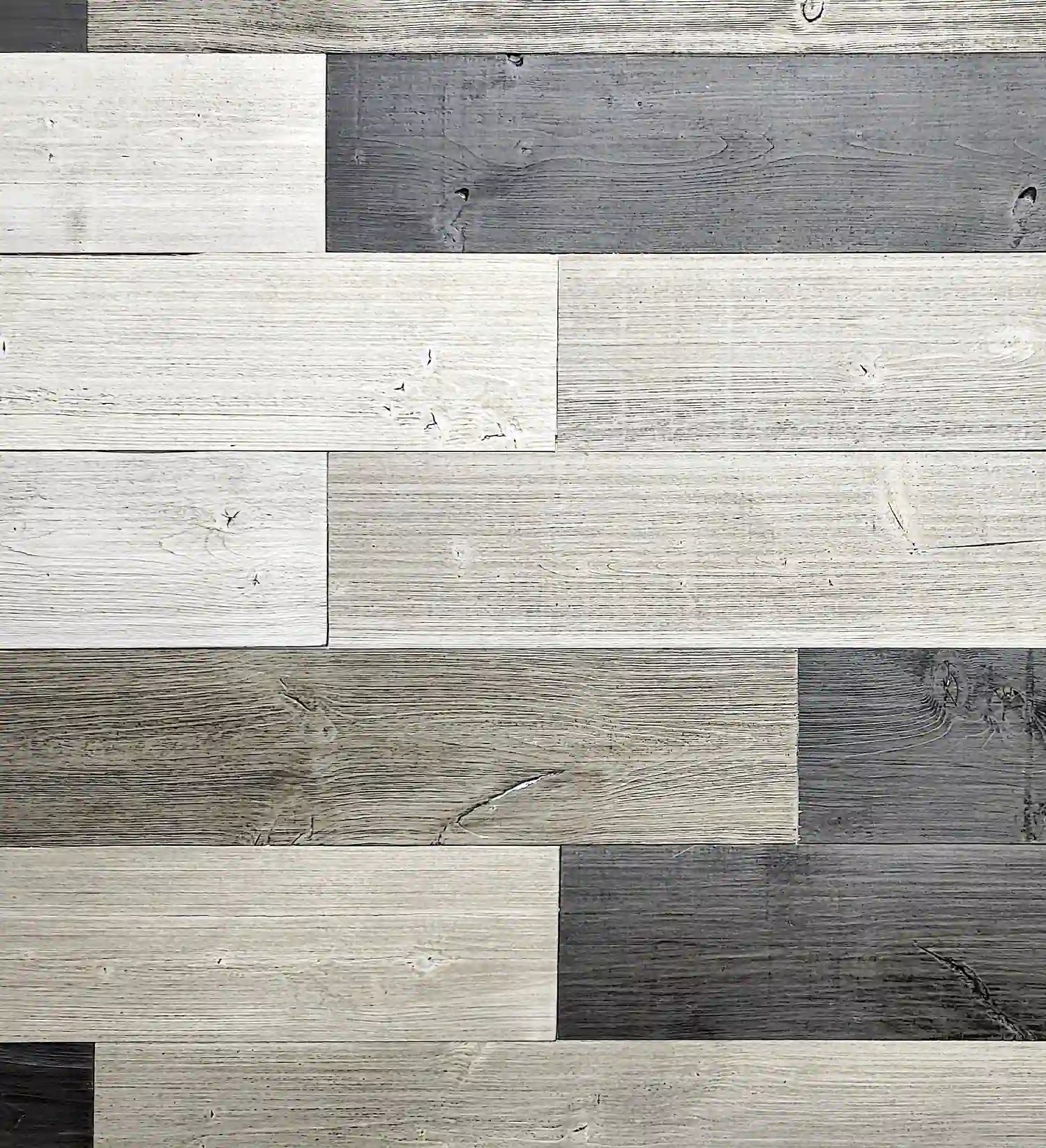 COLAMO Gray Mix Pine Peel and Stick Wood Paneling Shiplap Wall Planks