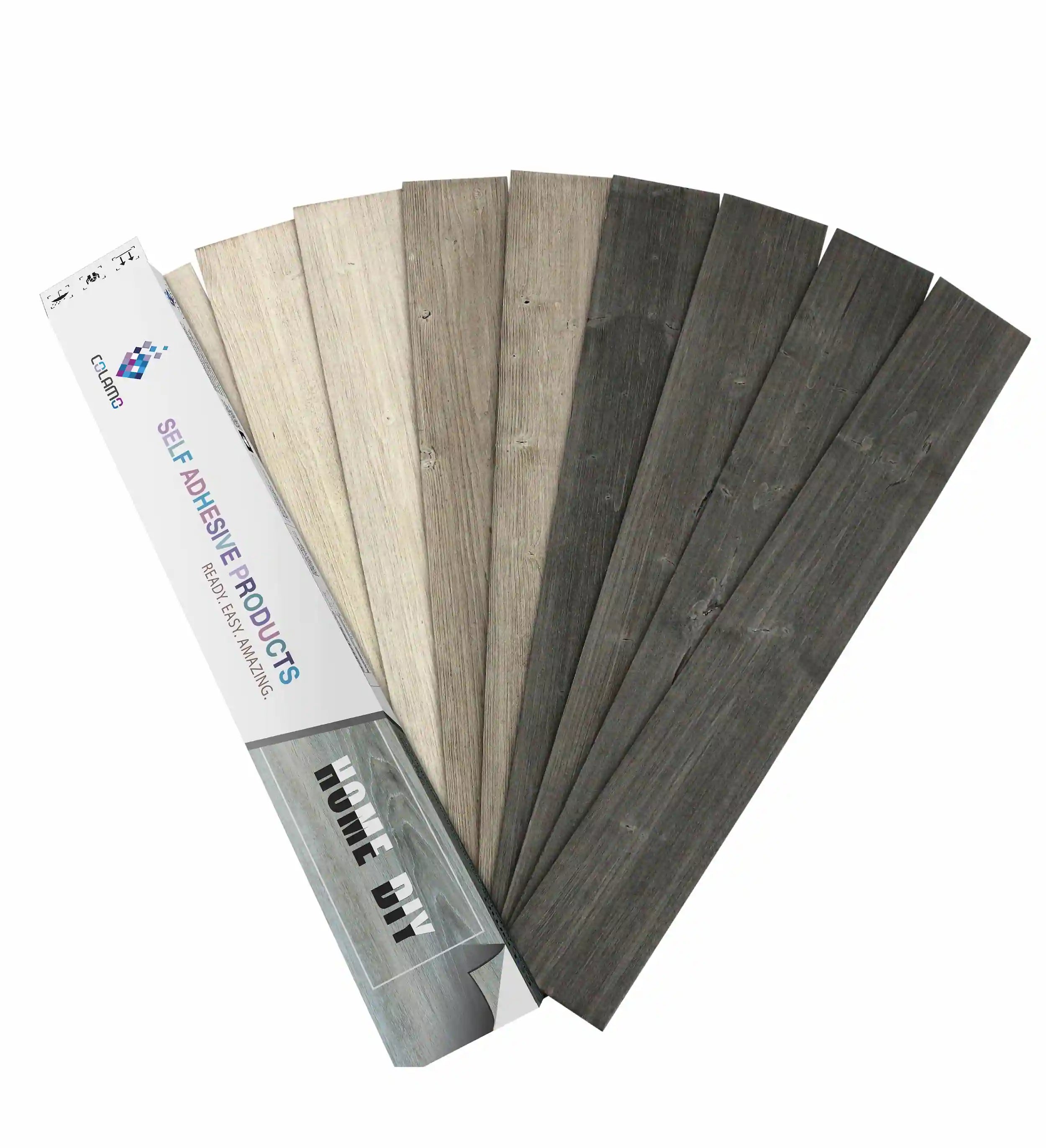 COLAMO Paneles de madera de pino de mezcla gris para pelar y pegar Tablones de pared traslapados