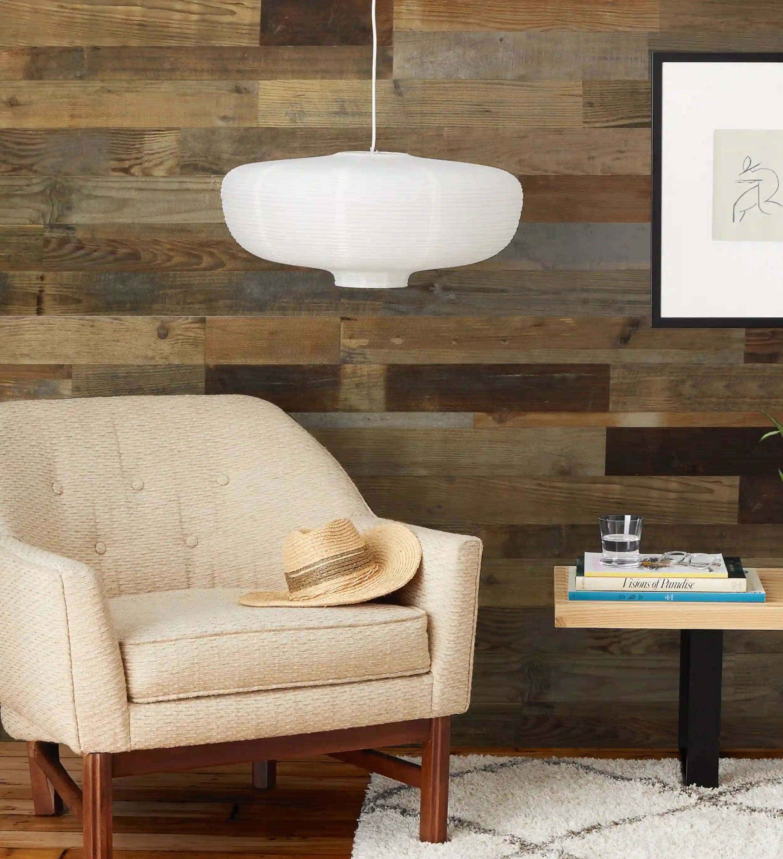 COLAMO 4.53"x35.43" Peel and Stick Reclaimed Wood Planks For Walls