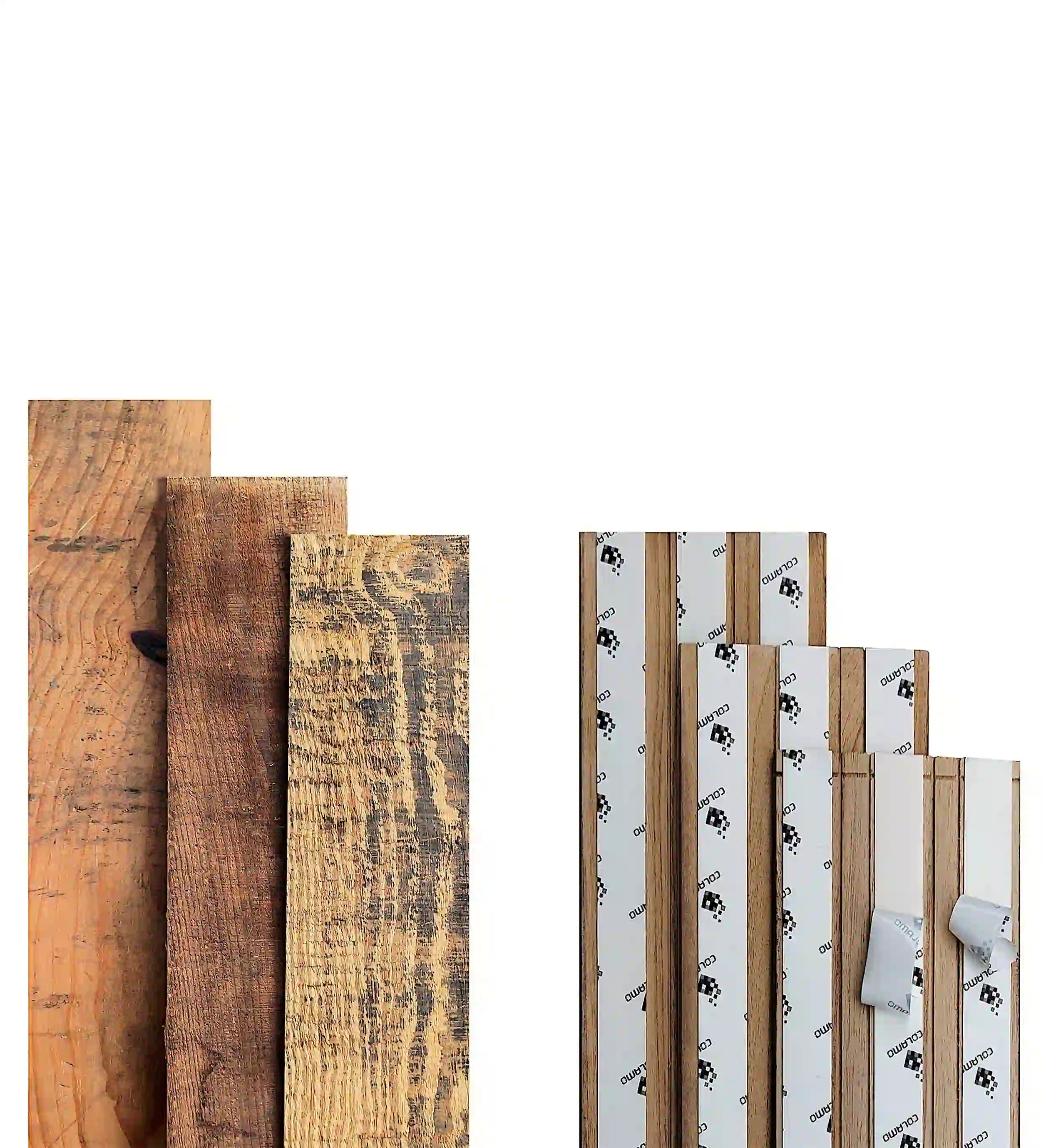 COLAMO 4.53"x35.43" Peel and Stick Reclaimed Wood Planks For Walls