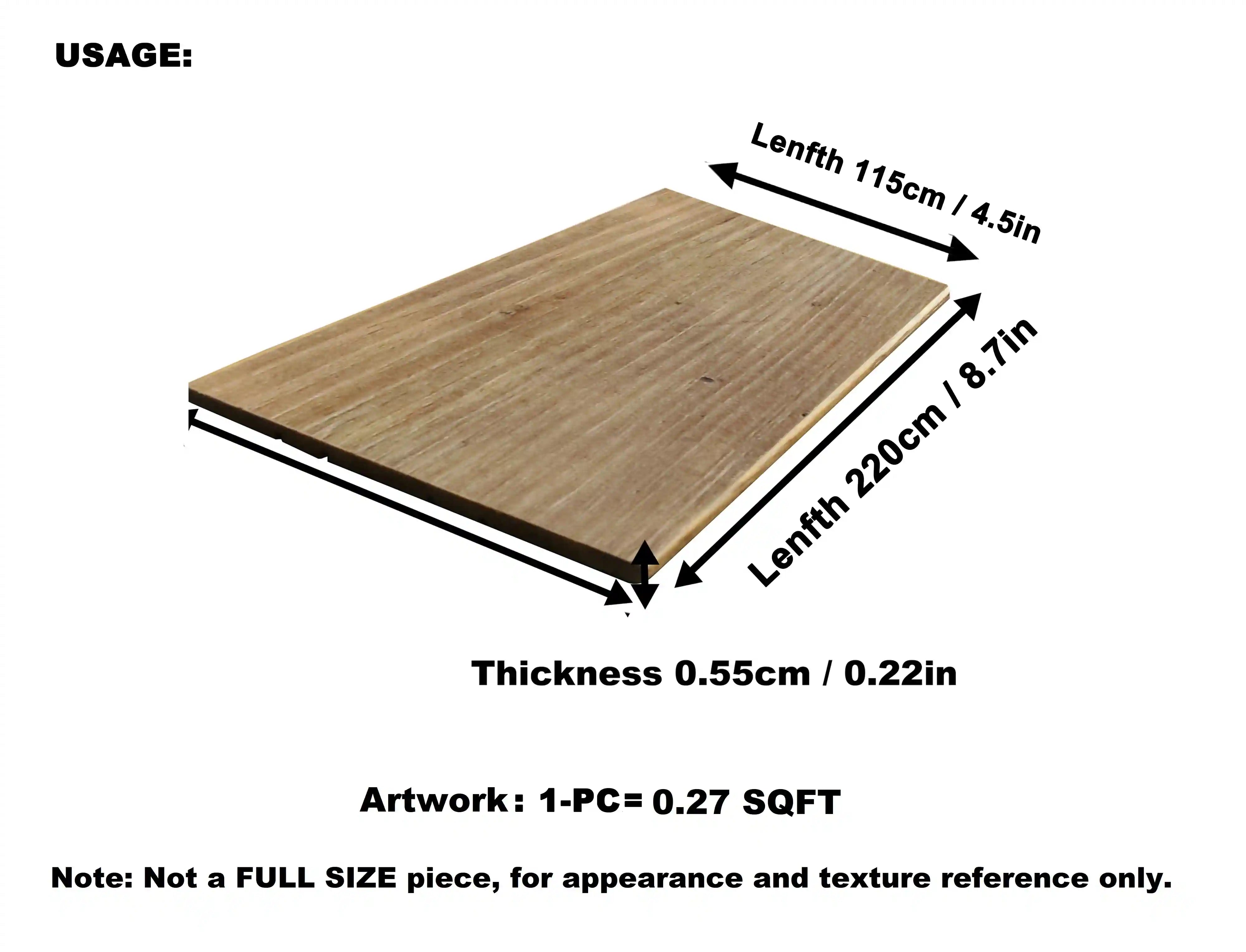 COLAMO Tablones de madera recuperada para paredes, despegar y pegar, 4,53 "x 35,43"