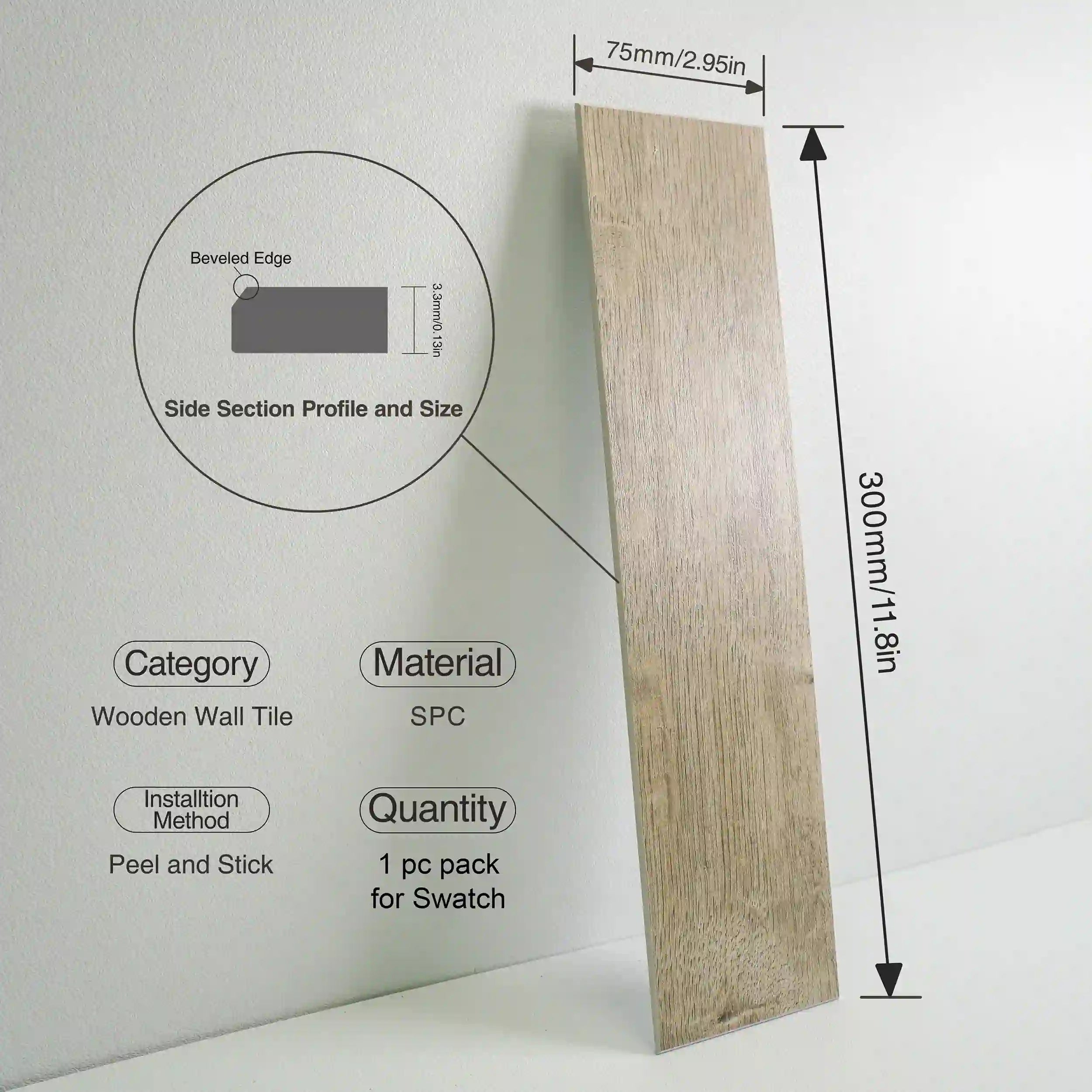 COLAMO Azulejos con apariencia de madera desgastada de roble gris niebla Placas para salpicaduras resistentes al agua, gruesas y rígidas, para despegar y pegar 