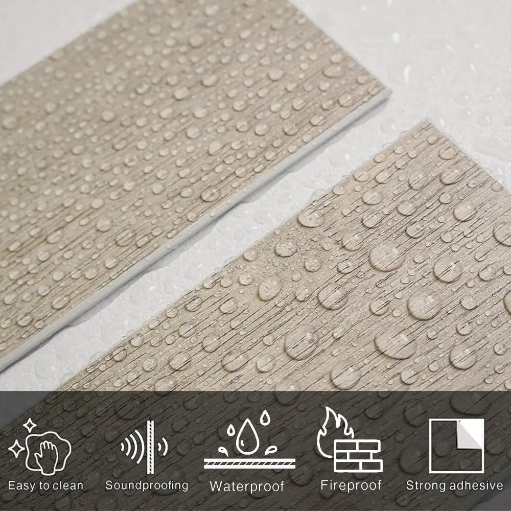 COLAMO Azulejos con apariencia de madera desgastada de roble gris niebla Placas para salpicaduras resistentes al agua, gruesas y rígidas, para despegar y pegar 