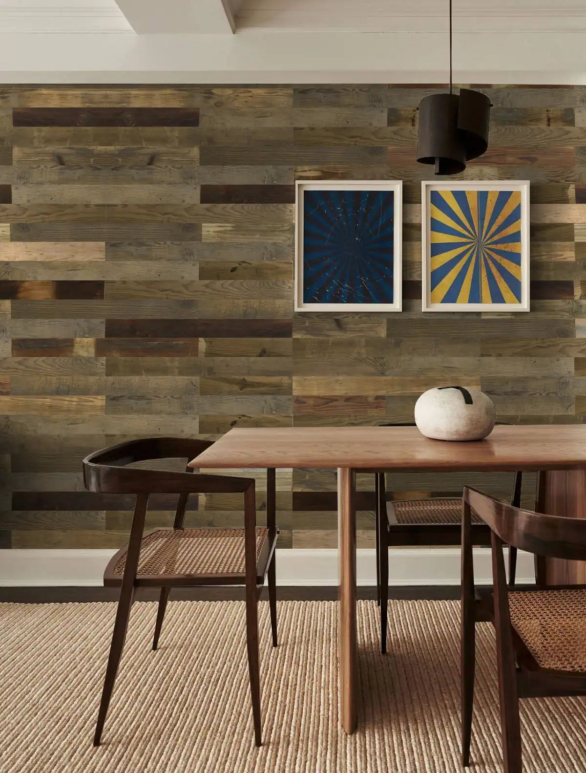 COLAMO 3.54"x35.43" Reclaimed Wood Peel and Stick Planks For Walls