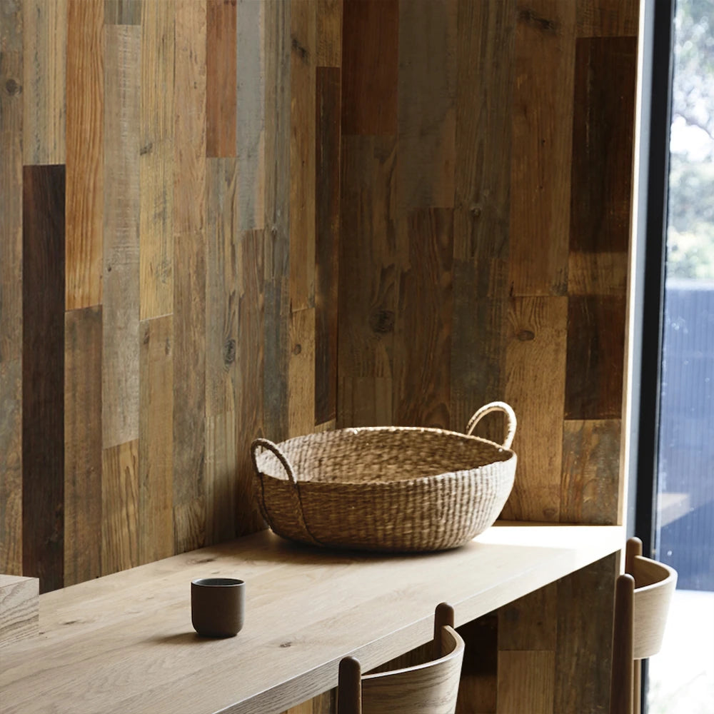 COLAMO 3.54"x35.43" Reclaimed Wood Peel and Stick Planks For Walls