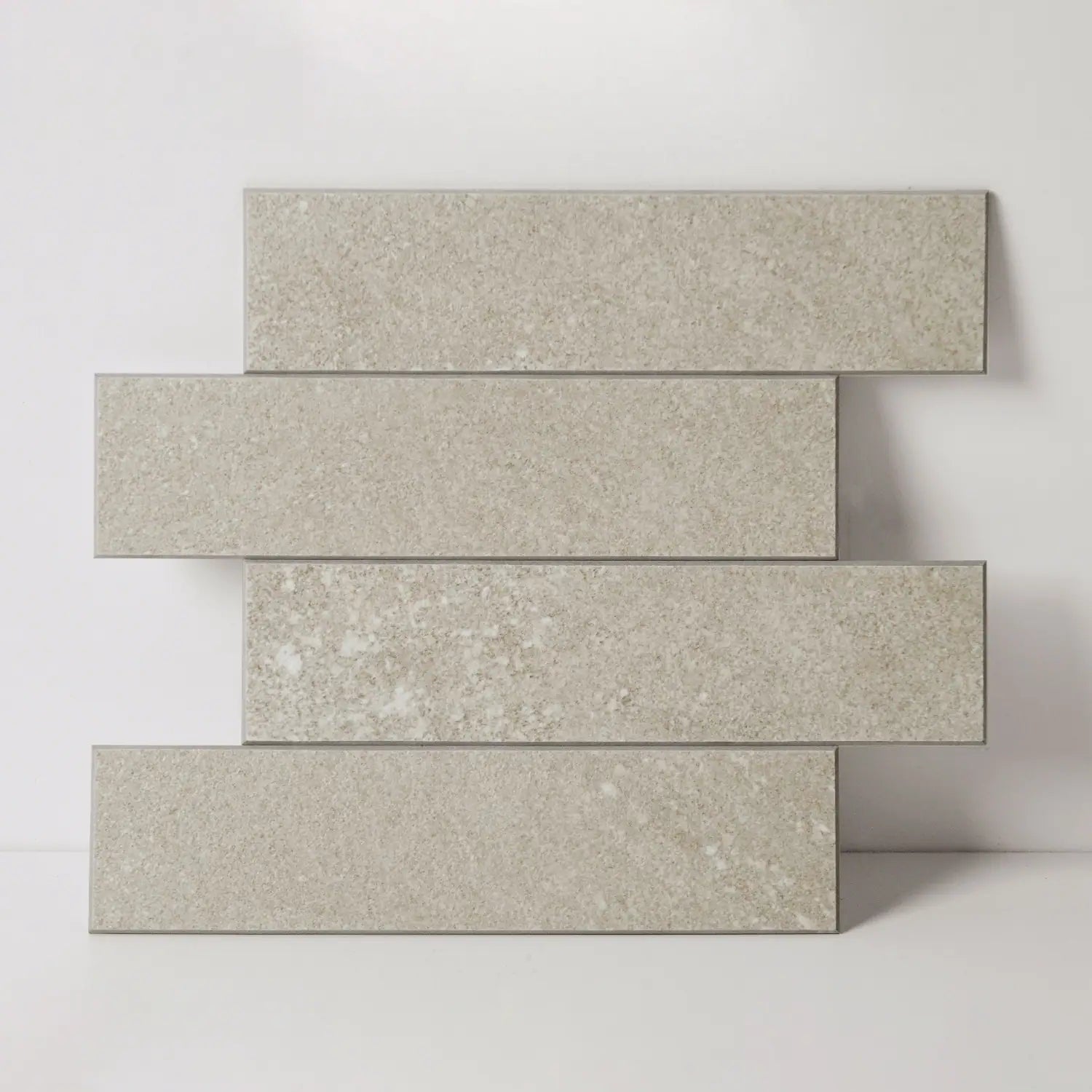 COLAMO Elongated Subway Tiles Peel & Stick Backsplash, Limestone Beige