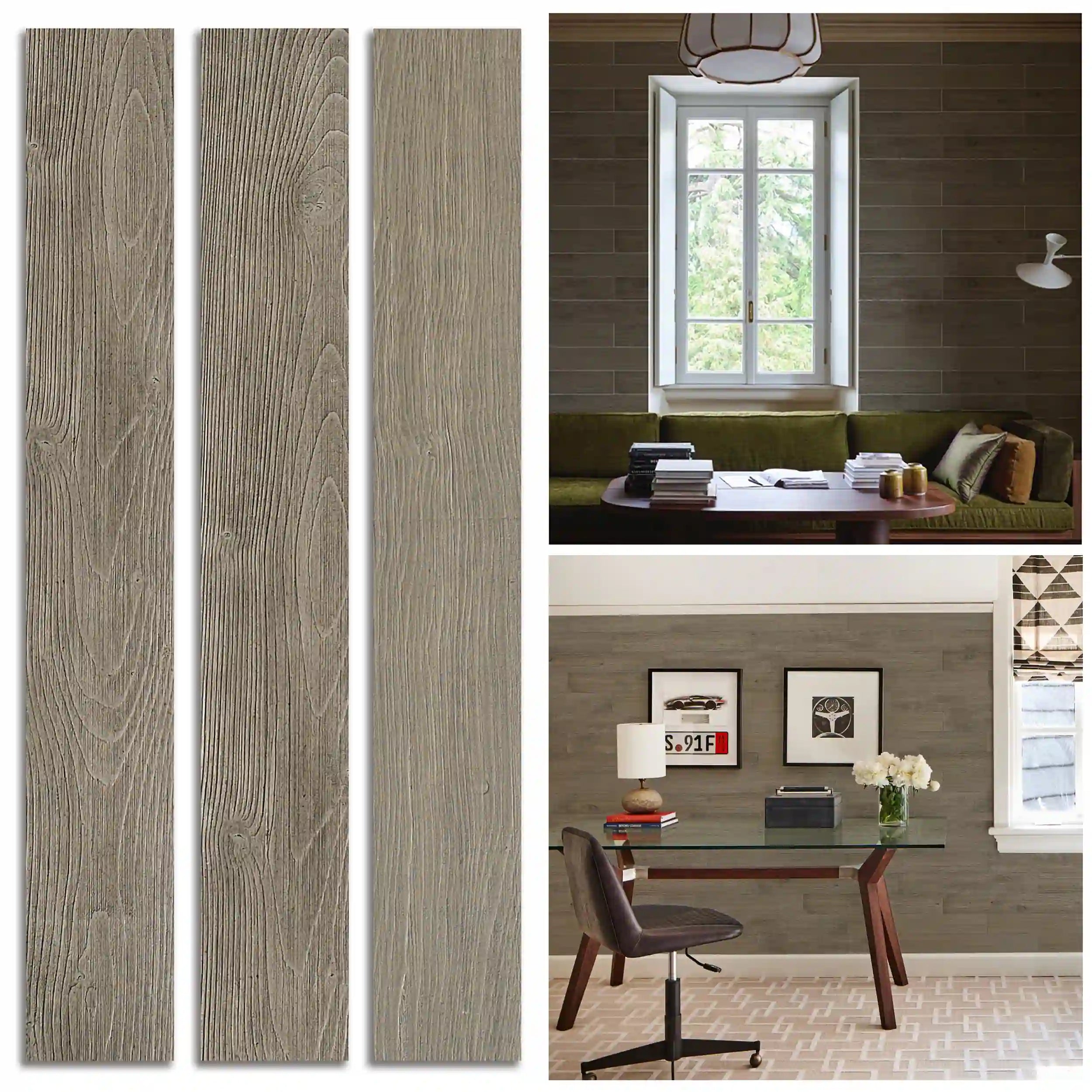 COLAMO Barn Pine Wood Planks Peel and Stick Shiplap For Walls, Athens Gray