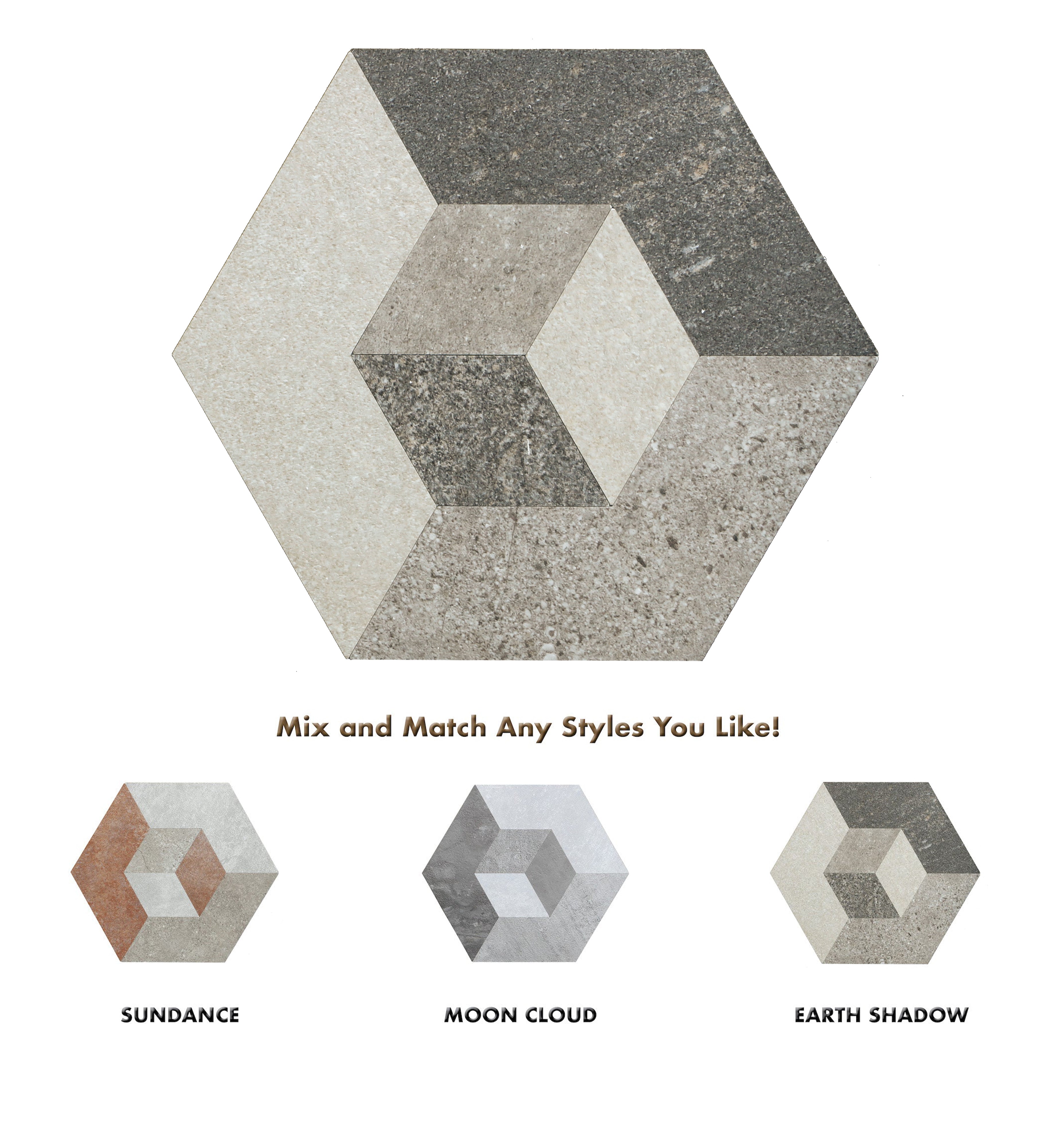 Azulejos hexagonales para salpicaduras Illusion Peel and Stick, Earth Shadow